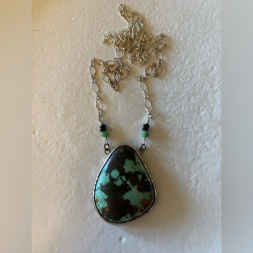 Sterling & Chinese Turquoise Necklace - Picture 2 of 8